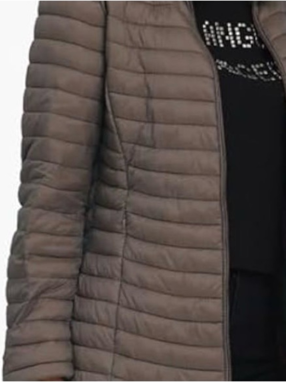 Lightweight Quilted Puffer Coat - Taupe